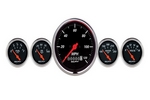 5 PC. GAUGE KIT, 3-3/8" & 2-1/16", ELEC. SPEEDOMETER, DESIGNER BLACK